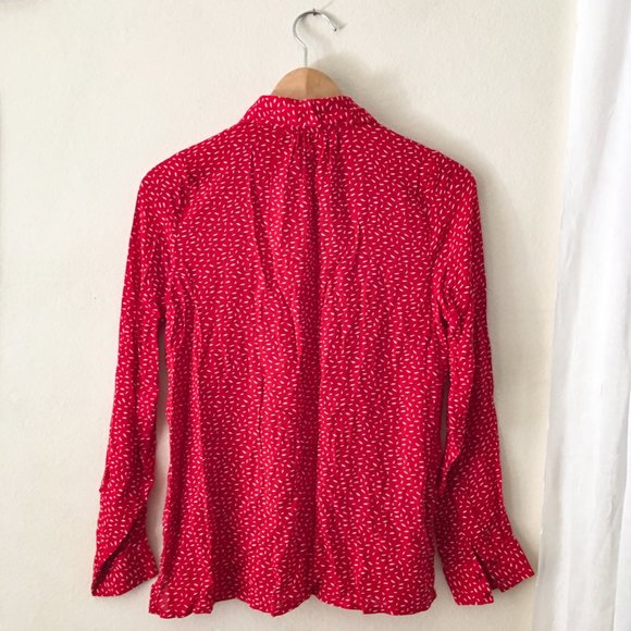 Red Lucky Brand Long Sleeve Blouse - Picture 6 of 9